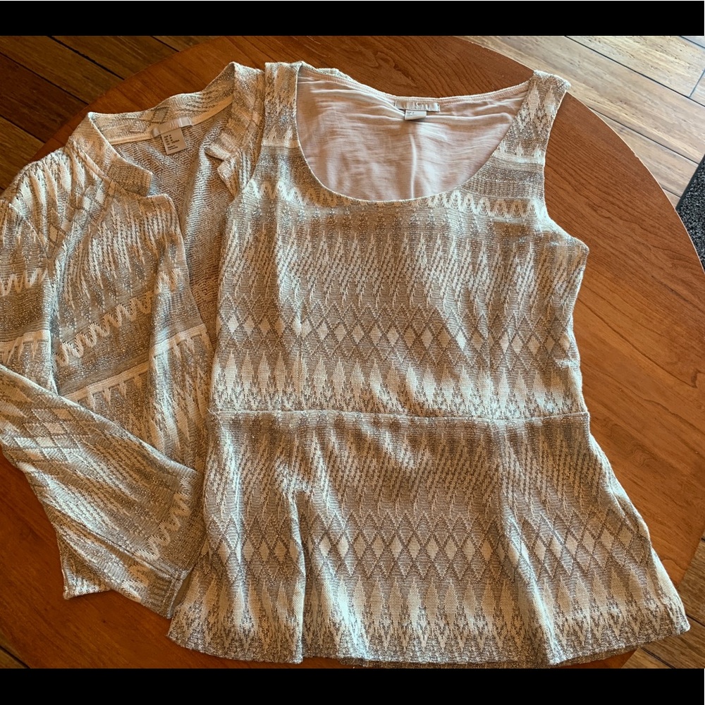 H&M silver tank and jacket